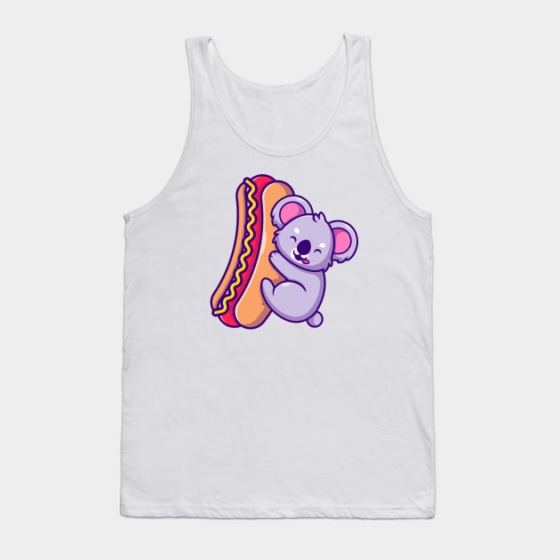 Cute Koala Holding Big Hotdog Tank Top by Catalyst Labs